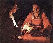 LA TOUR, Georges de The New-born (detail) saf china oil painting reproduction